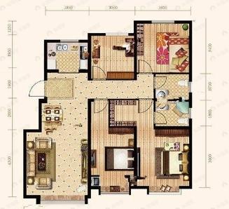 国兴融泰城4室2厅2卫户型图