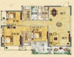 3室2厅2卫建面122平南|北户型图