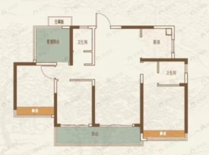 龙光建发玖云府4室2厅2卫户型图