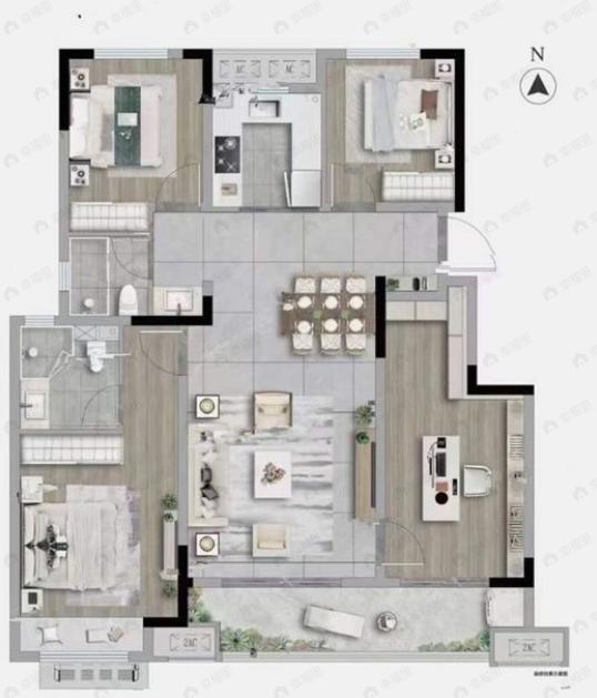 大家璞悦光年4室2厅2卫户型图