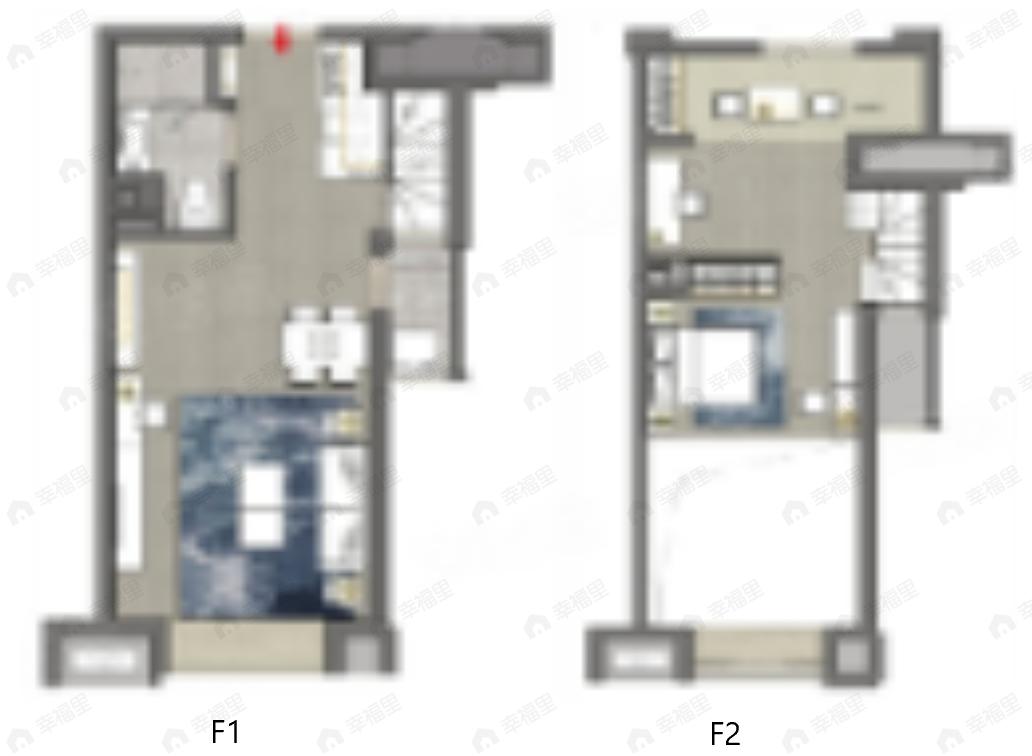 2室2厅1卫建面47平户型图