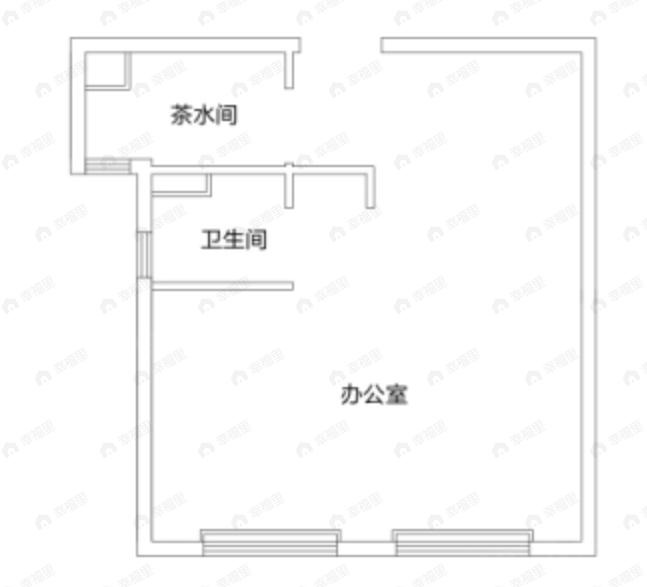 1室1厅1卫建面62平户型图