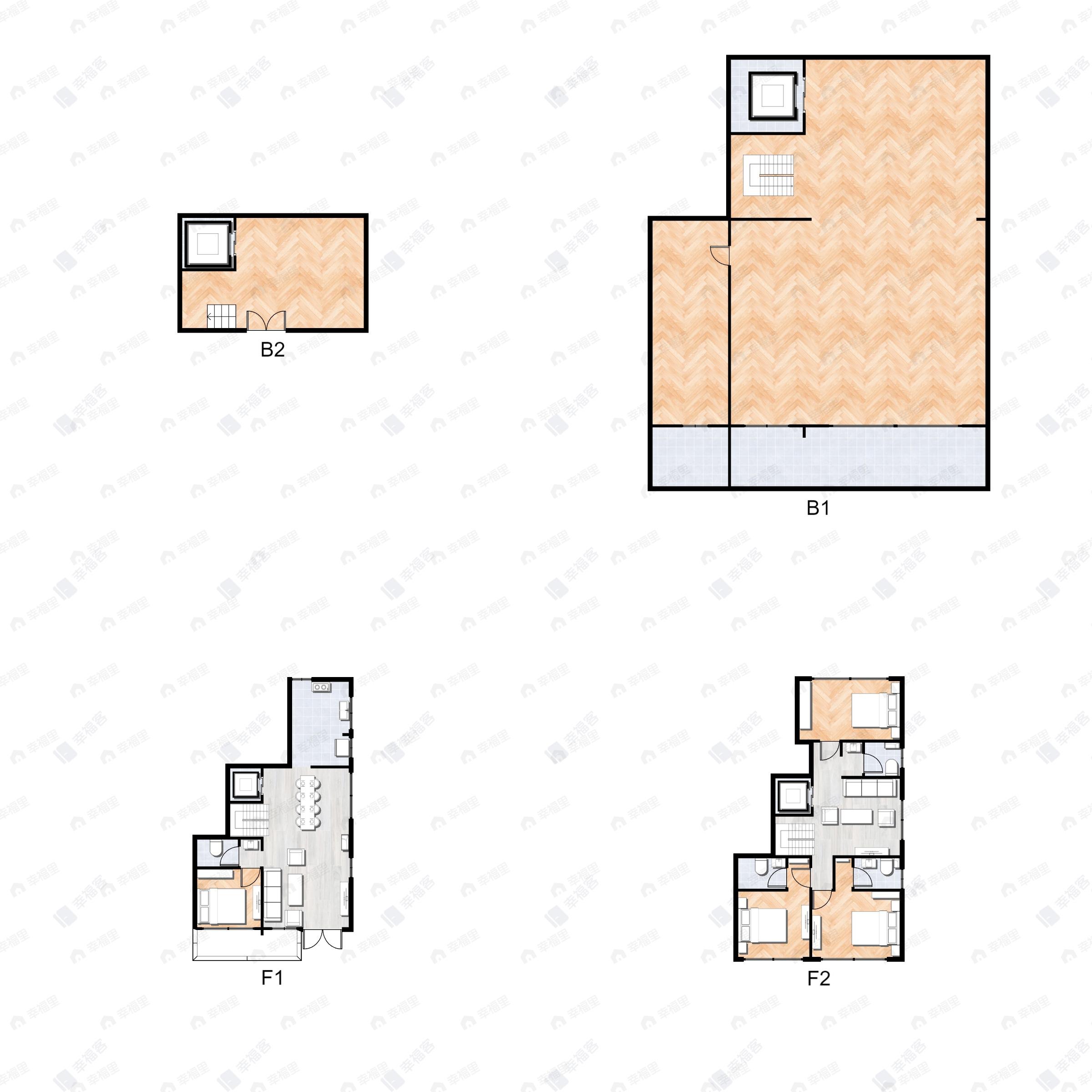 5室4厅5卫建面350平北|南户型图