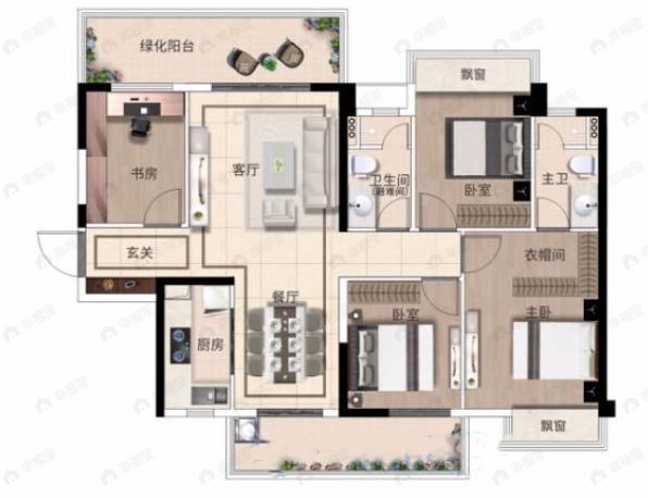 邕府檀境4室2厅2卫户型图