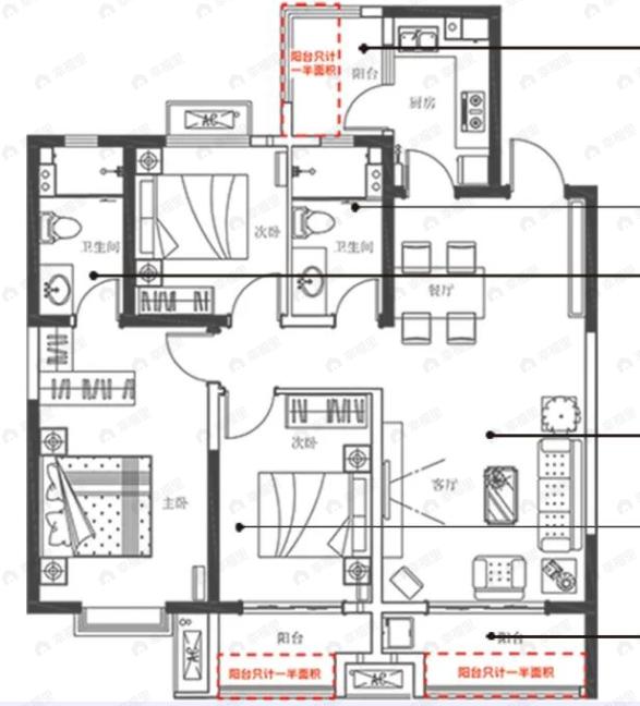 泛华盛世阳光3室2厅2卫户型图