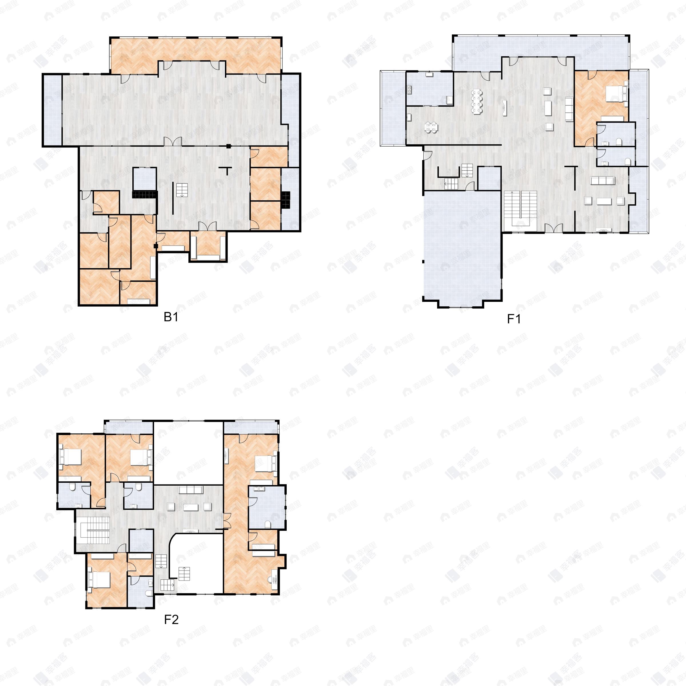 5室4厅5卫建面970平北|南户型图