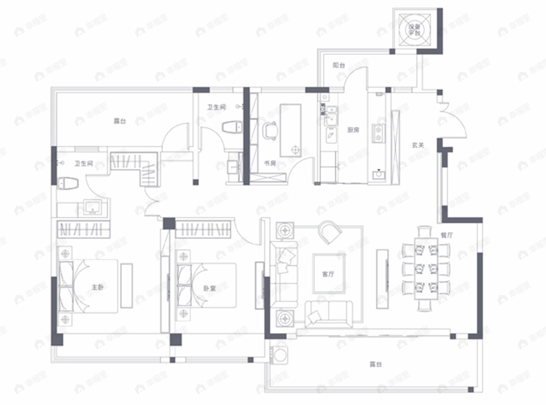 永丰乐境3室2厅2卫户型图