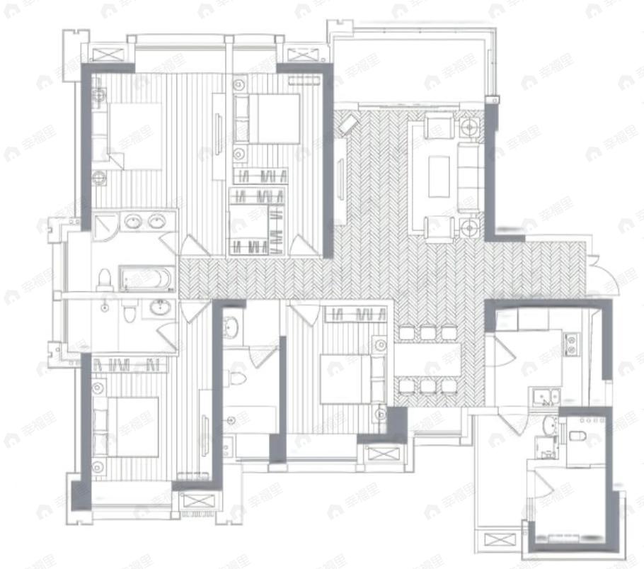 人居东湖长岛4室2厅4卫户型图