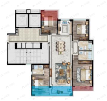 国鸿柏悦府4室2厅3卫户型图