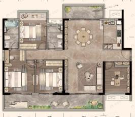 建发央著4室2厅2卫户型图