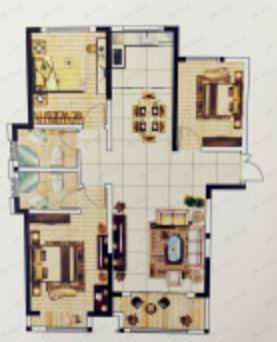 3室2厅2卫建面135平户型图