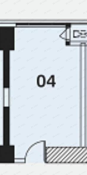 1室1厅建面40m²北户型图