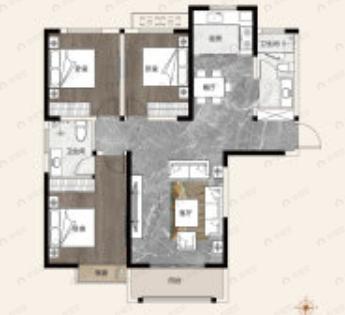 商都阜园3室2厅2卫户型图