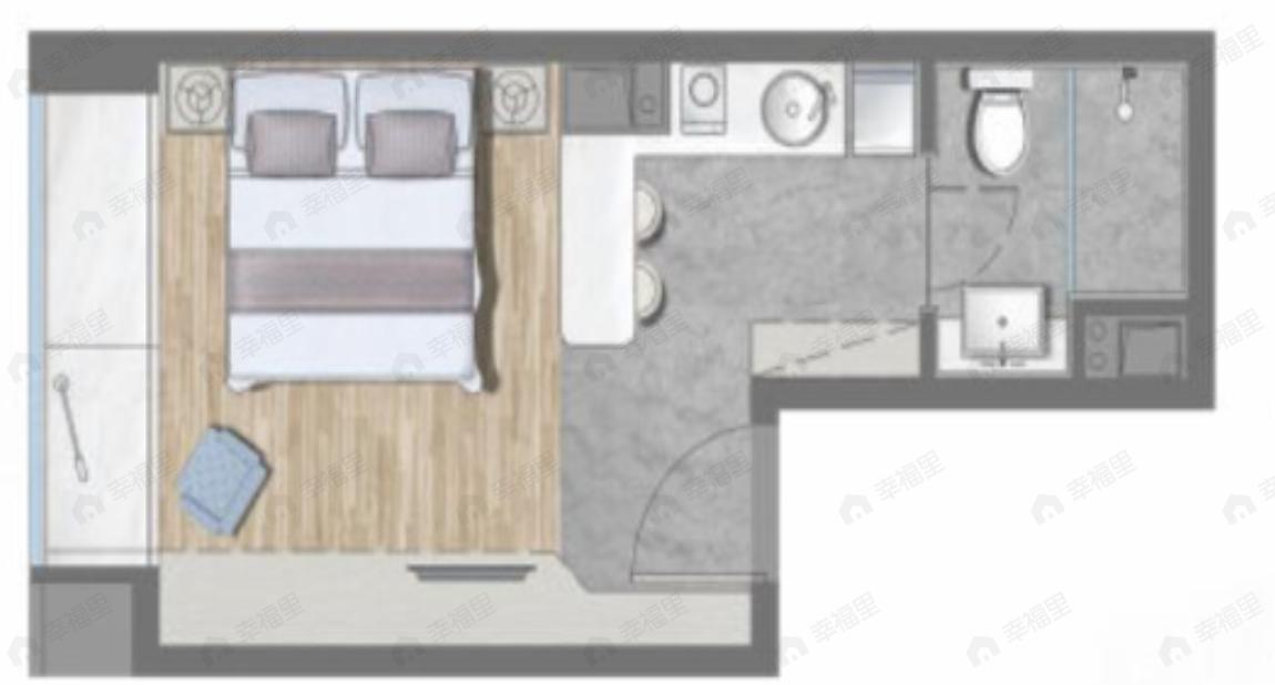 曲江雁南寓1室1卫户型图