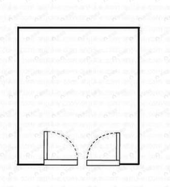 1室1厅建面50m²南户型图