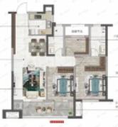 融创阅澜庭3室2厅2卫户型图