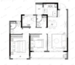 大华峰汇华城3室2厅2卫户型图