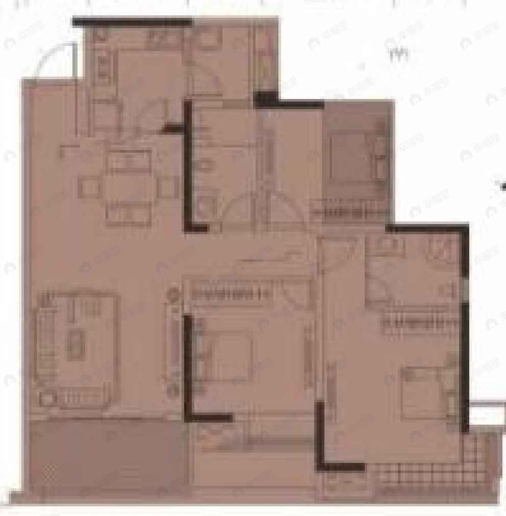 锦澜邸3室2厅2卫户型图