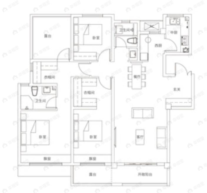 融侨中原城3室2厅2卫户型图