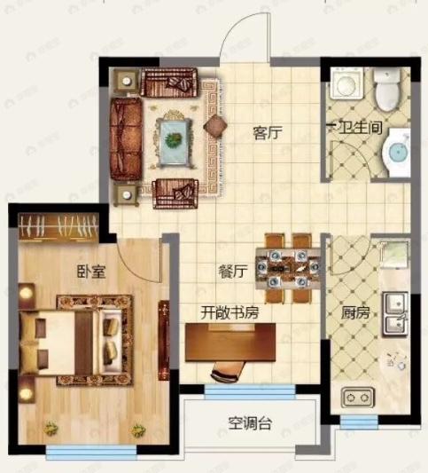 鲁班尚品1室1厅1卫户型图