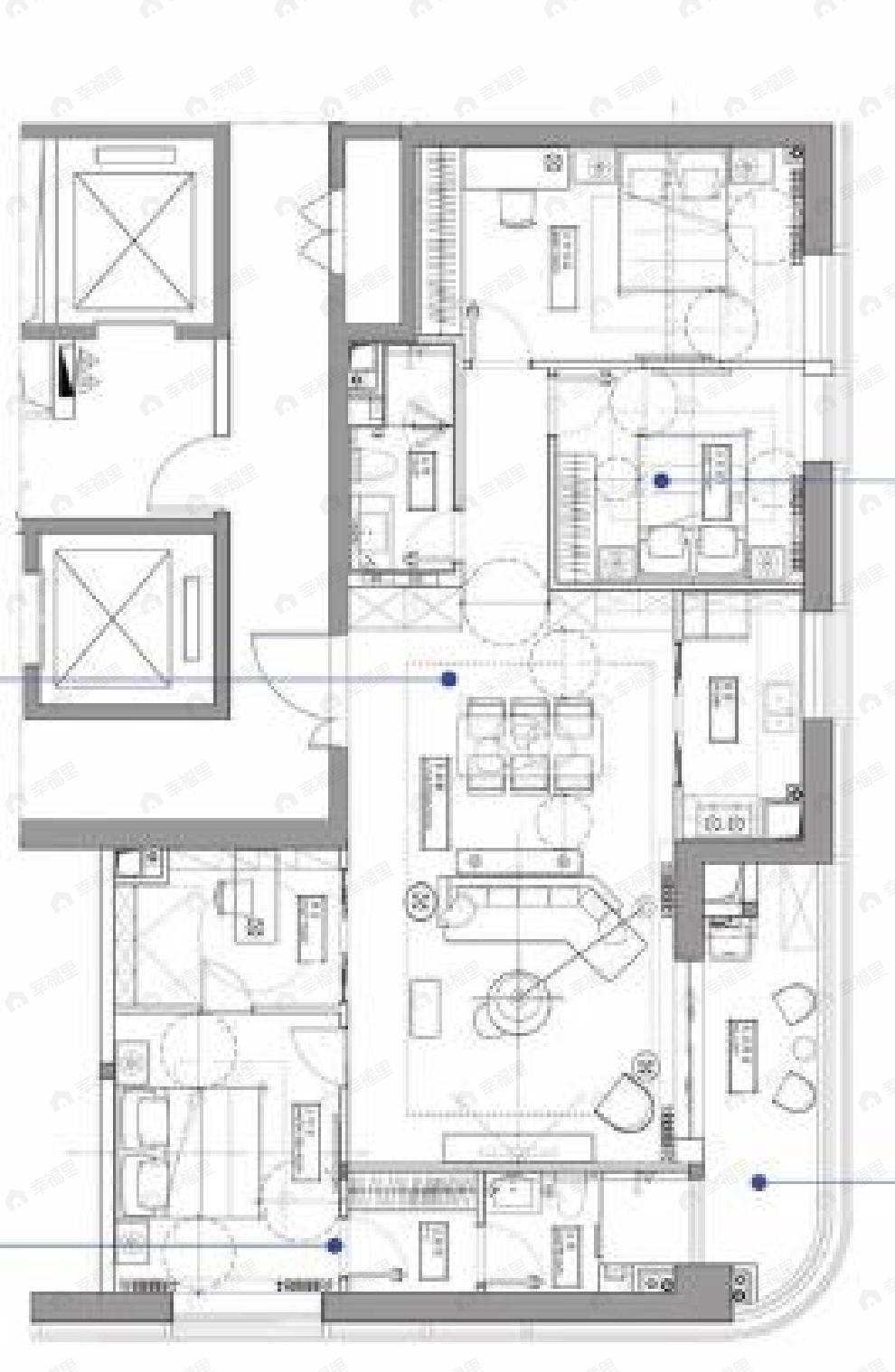 山海湾8号3室2厅2卫户型图