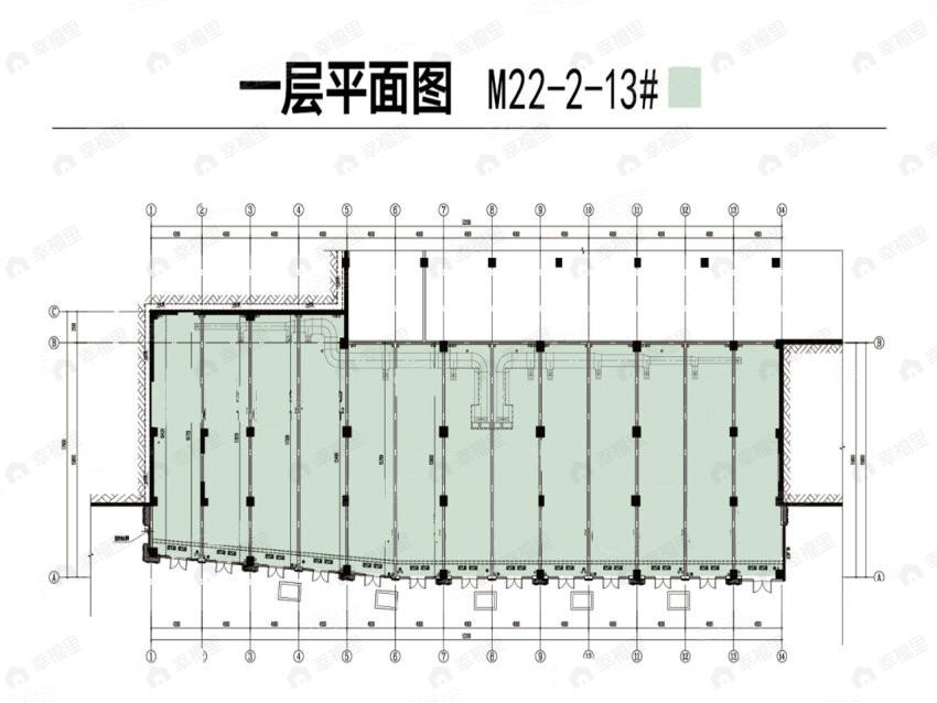 1室1厅建面64m²南户型图
