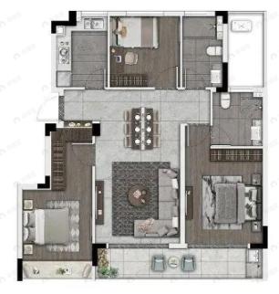 景欣春漫里3室2厅2卫户型图