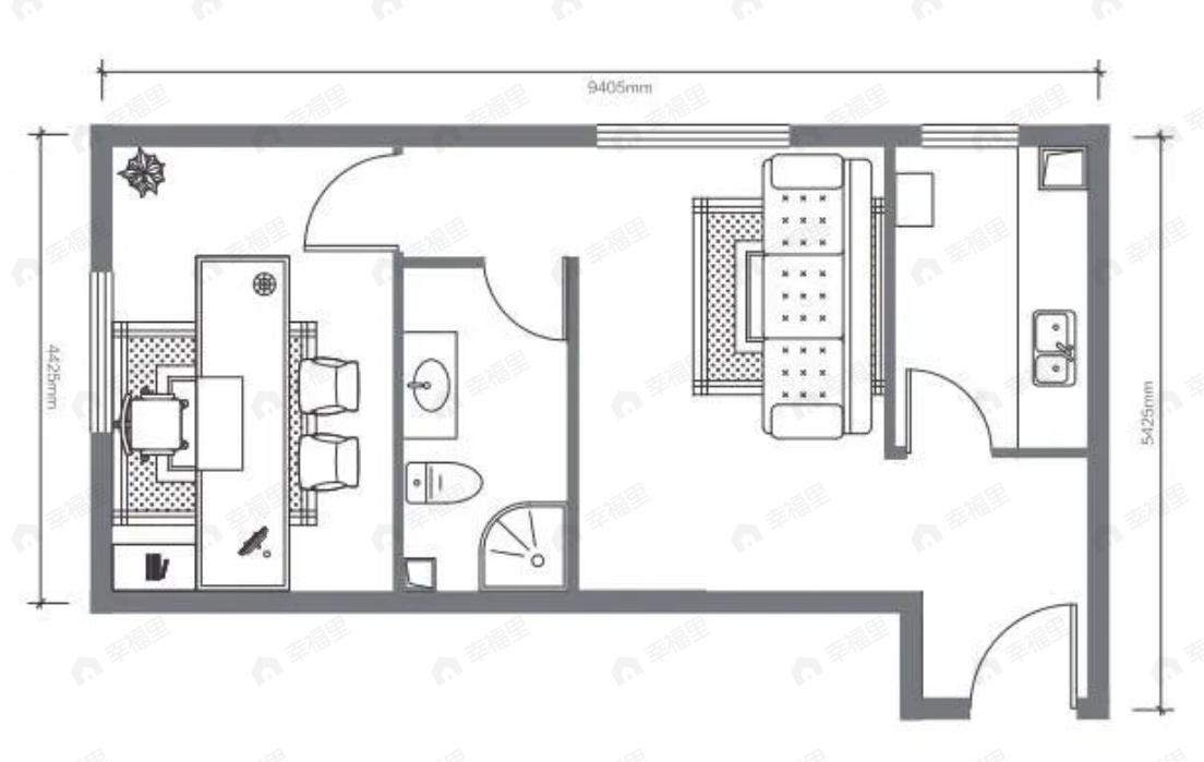 摩科时代1室1厅1卫户型图