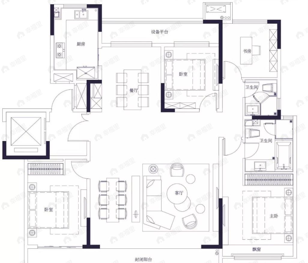 富力盛悦府4室2厅2卫户型图