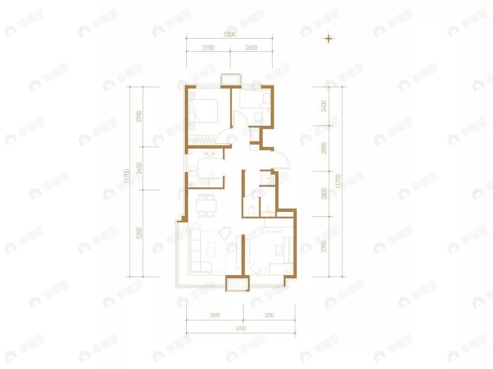 顺义臻珑府3室2厅1卫户型图