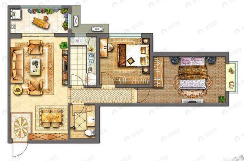 新泽星大厦2室1厅1卫户型图