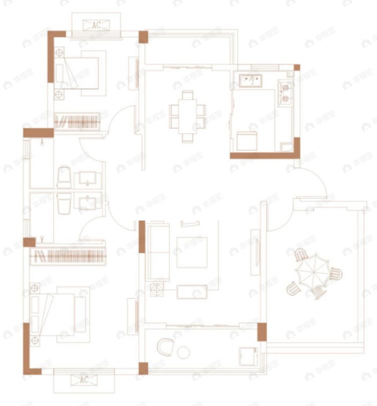天熙楚世家2室2厅2卫户型图