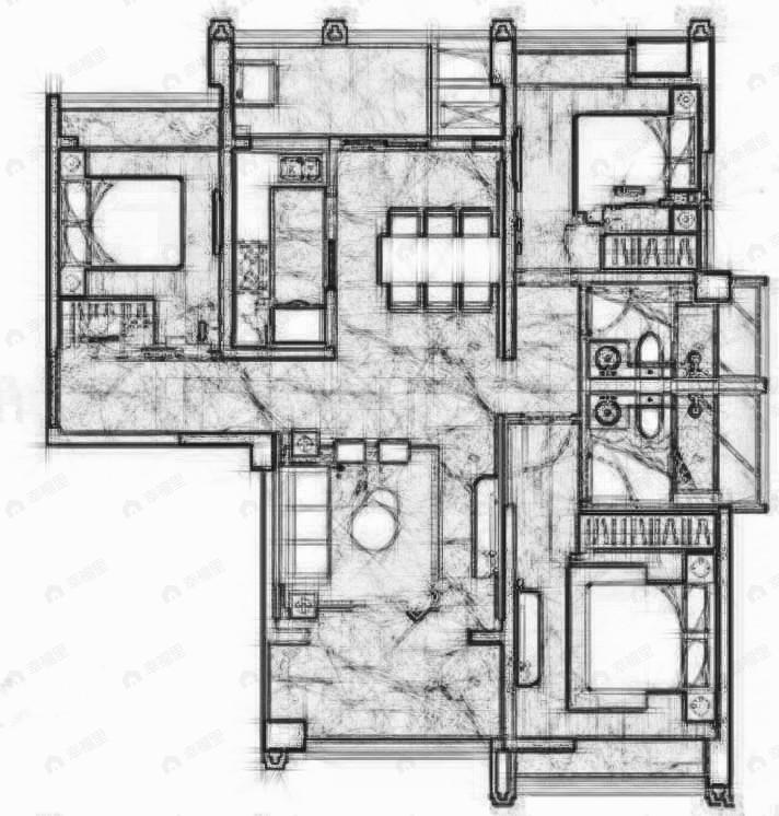 金沙宸宇公馆3室2厅2卫户型图