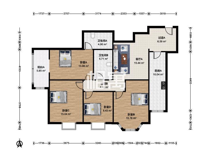 合租·怡海花园(富润园)