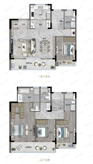 绿城紫薇花开4室2厅2卫户型图