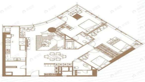 南沙建滔广场3室2厅2卫户型图