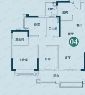 敏捷水映澜山3室2厅2卫户型图