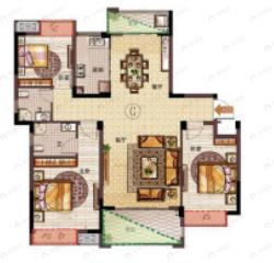 军隆御景城3室2厅2卫户型图