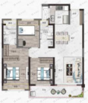 天创坦达月湖云庄3室2厅2卫户型图