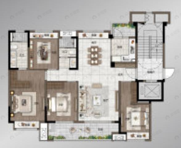龙湖天越4室2厅2卫户型图