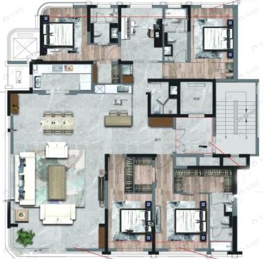 融大新外滩5室4厅4卫户型图