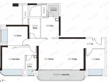 新希望D10天际3室2厅2卫户型图