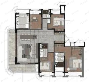 中国铁建花语云萃华庭4室2厅3卫户型图