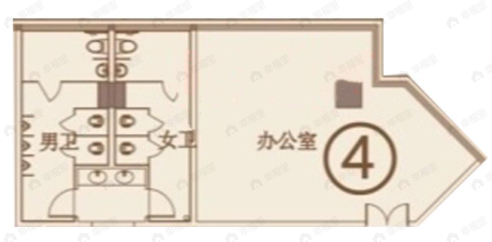 1室2卫建面84平户型图