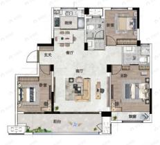 绿城春风江南3室2厅2卫户型图