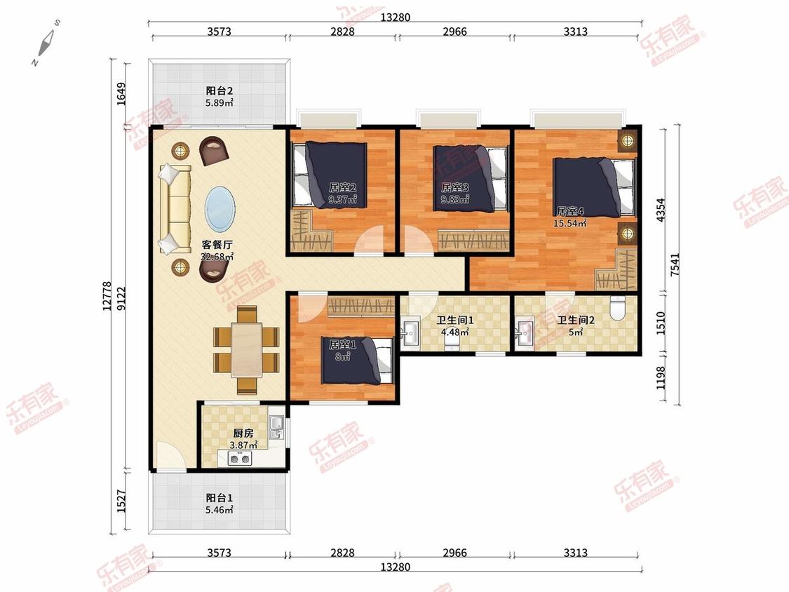 整租·美的公园天下