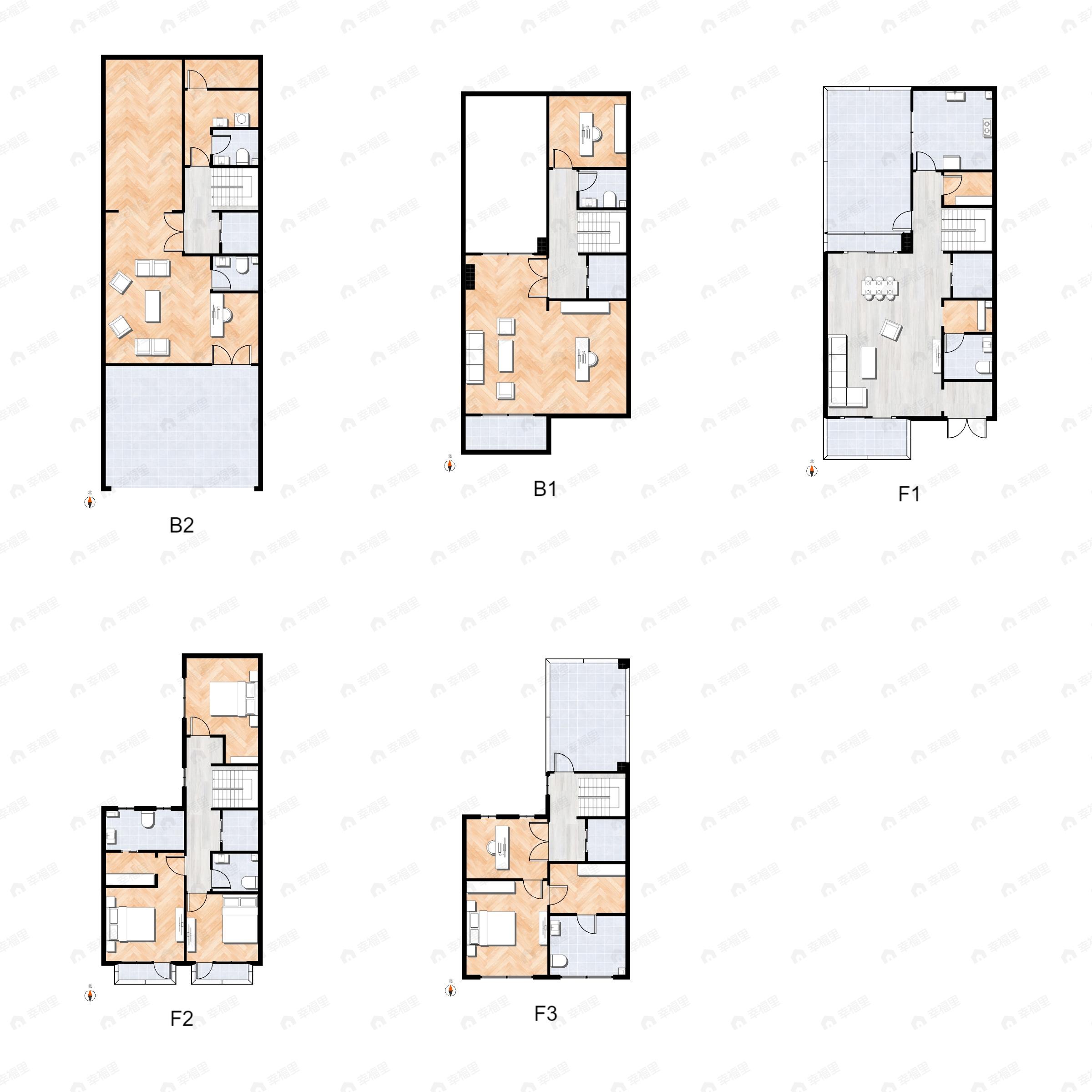 5室2厅4卫建面298平南|北户型图