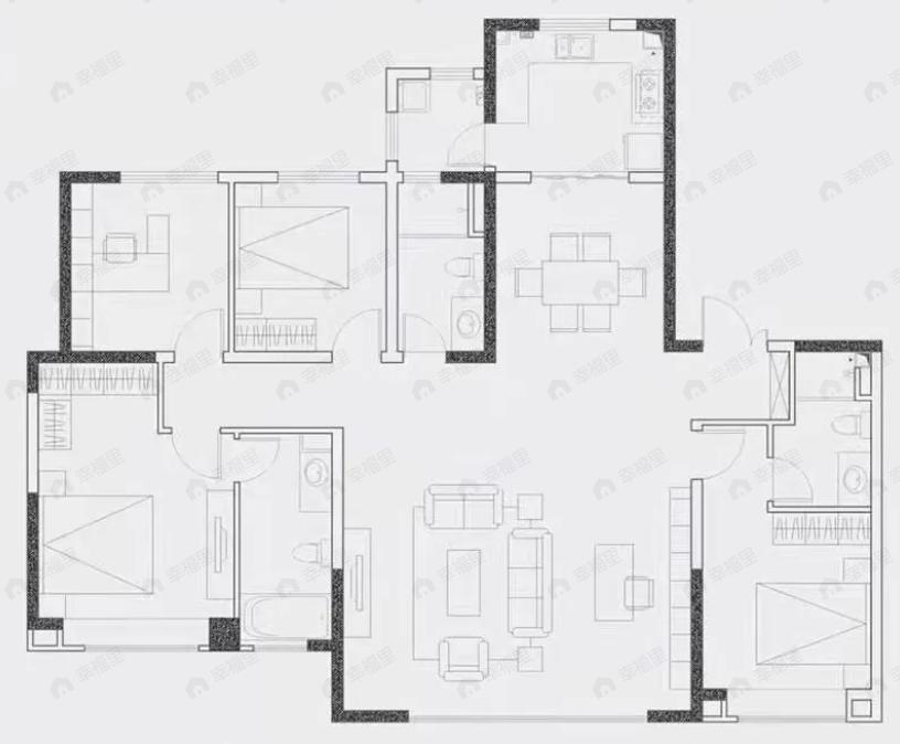 香榭汇沣4室2厅3卫户型图