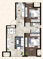 首开·如院2室2厅1卫户型图