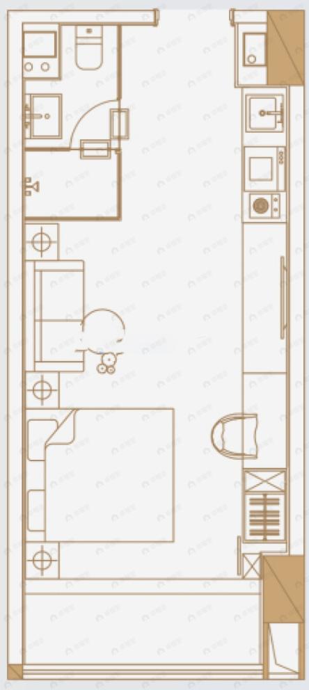 慕客天第1室1厅1卫户型图